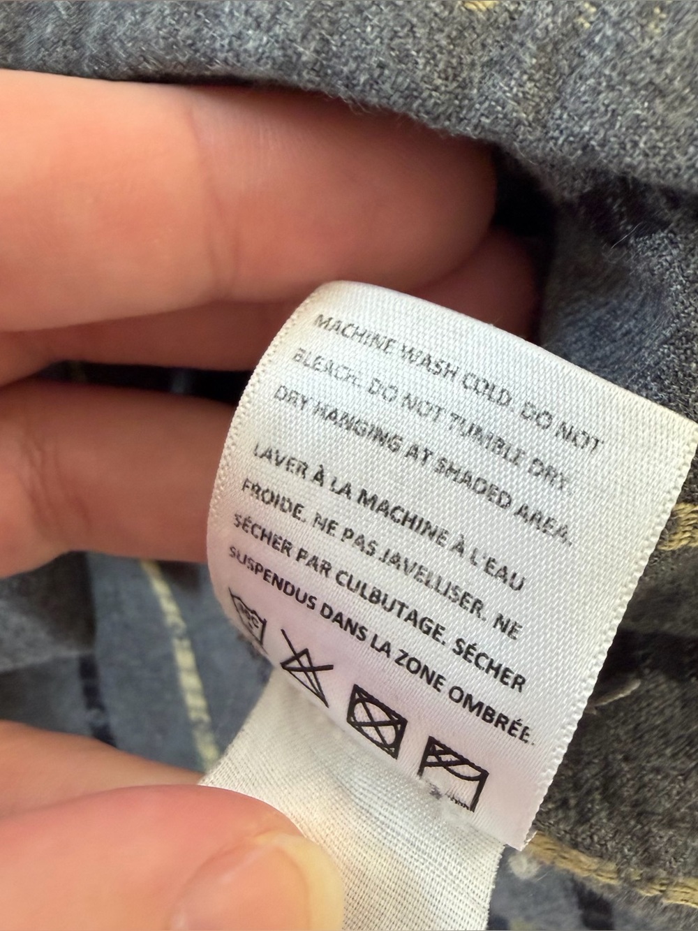 Hiroshi Kato Shirt Mens Medium Gray Flannel Embroidered Button Down - Picture 7 of 8
